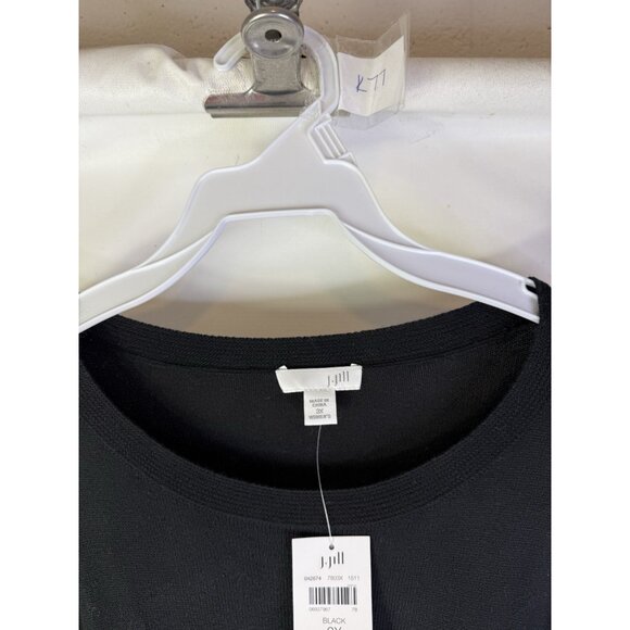 New J.Jill Cotton Lightweight Tunic Sweater Black - Picture 3 of 7
